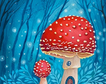 Art print: magical mushrooms