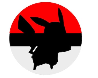 Pikachu in Poke ball, SVG/PNG file, cut file, pokemon,ash pokeball, vinyl and paper craft, digital file, catch them all,cricut, silhouette