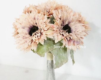 6 Heads Artificial Flowers Gerbera Daisy Bouquet Wedding Home Garden Decor