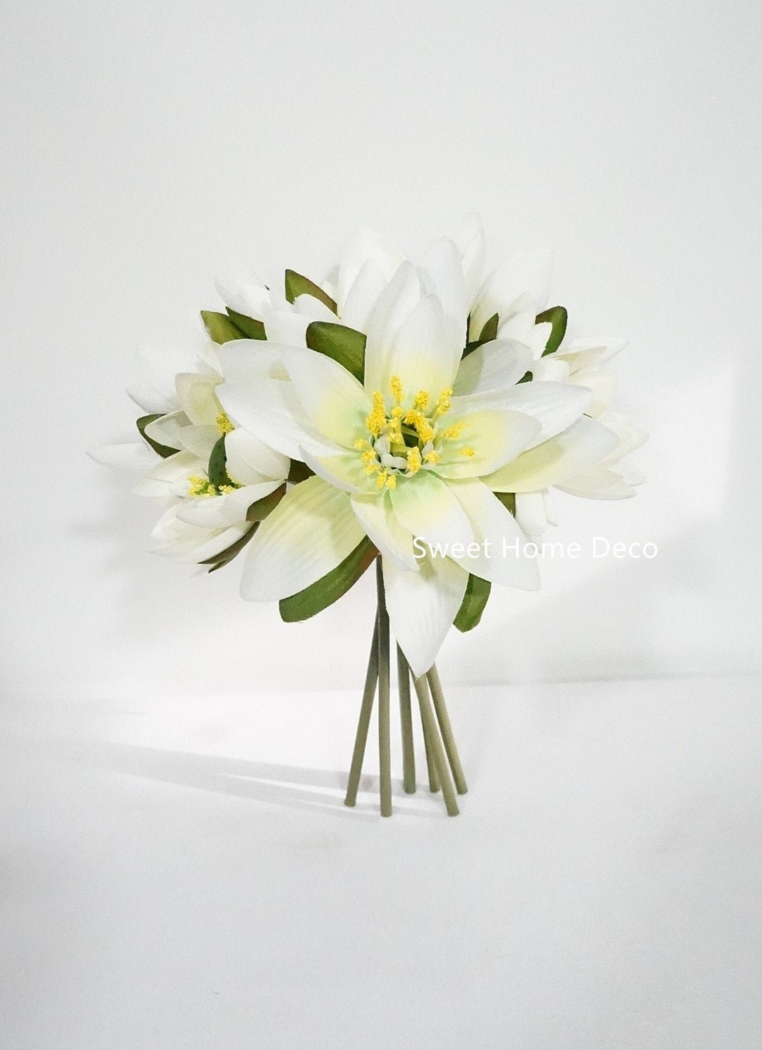 9'' Silk Lotus Flower Bouquet 7 Stems/7 Flower Heads