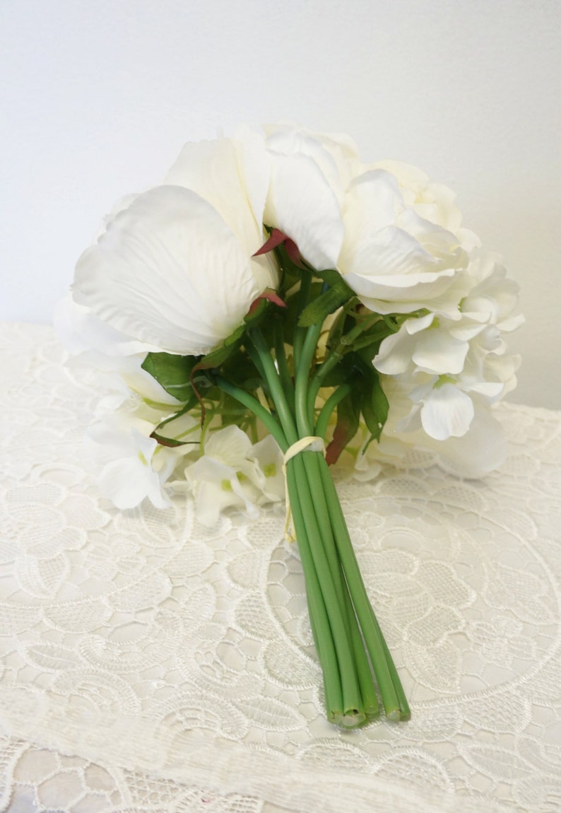 9 Silk Artificial Flower Bouquet Etsy