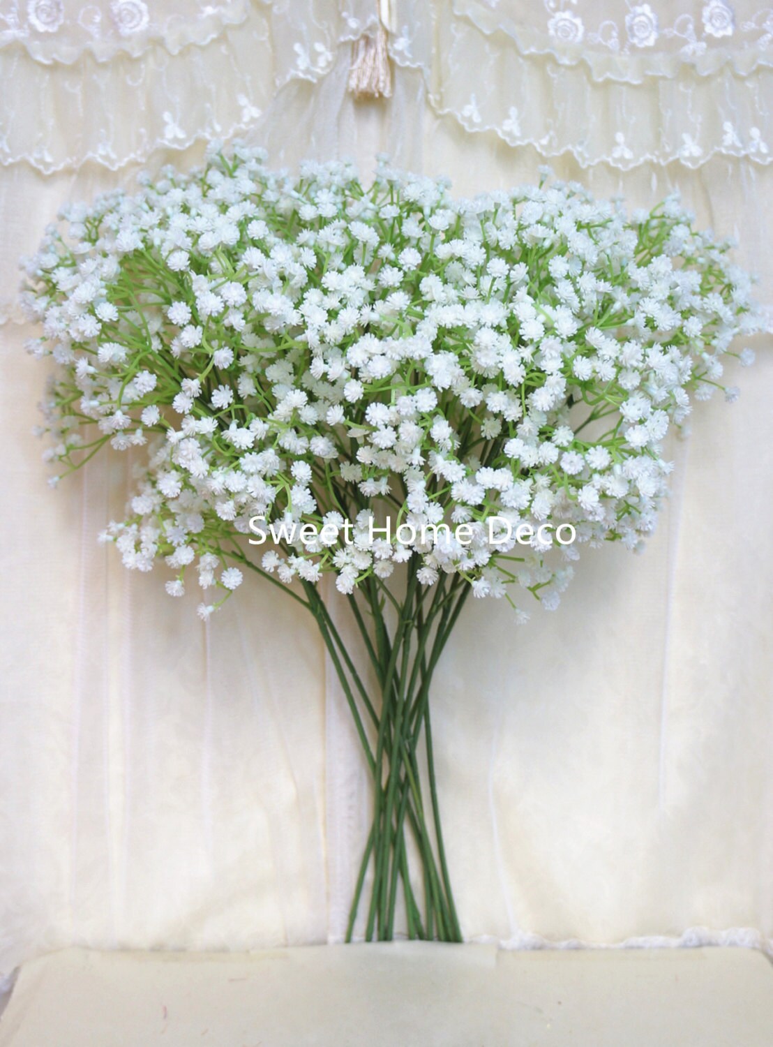 Bringsine Baby Breath Gypsophila Wedding Decoration White Colour Silk Artificial Flowers 20 Pieces /lot