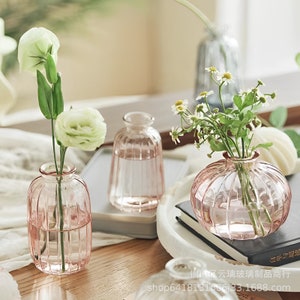 Pink Glass Vase Set 