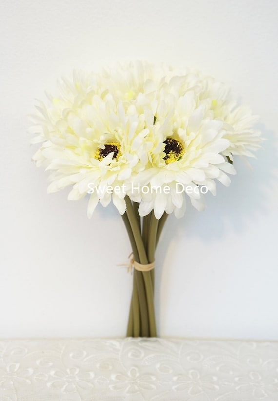 UK 7 Heads Artificial Gerbera Gerber Daisy Arrangement Silk Wedding Flower Dec