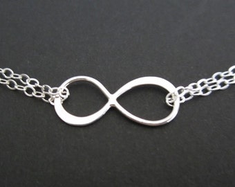 Infinity Bracelet. Delicate Layering Bracelet. Friendship Bracelet. Delicate Bracelet. Sterling Silver Chain Bracelet.
