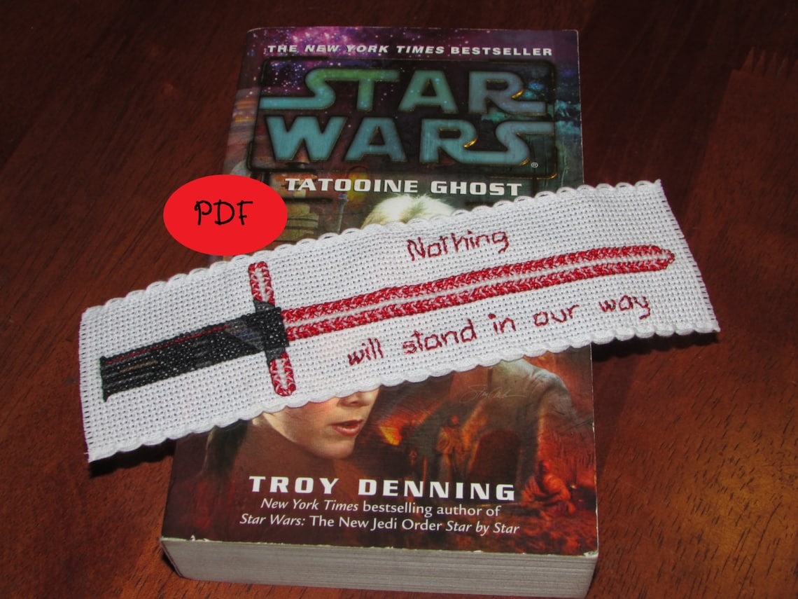 Star Wars Lightsaber Set of 5 Cross Stitch pattern Bookmarks | Etsy