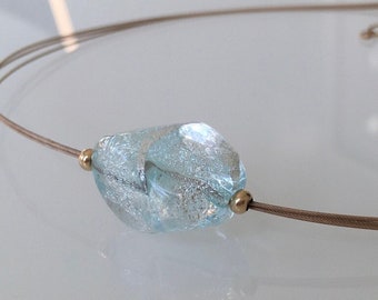 Collier Perles En Verre De Murano Vert Scintillant - Neuf Sans Emballage