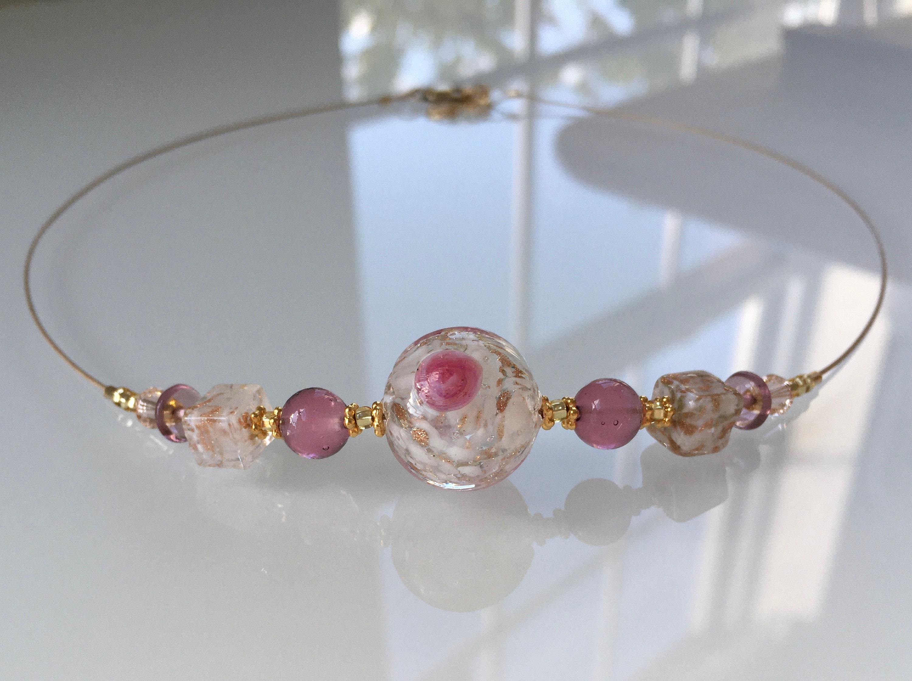 Pink Murano Beads - Etsy