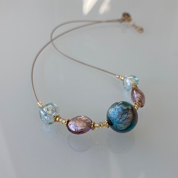 Murano Glass Necklace with 14kt Gold Filled Findings by Atelier MK