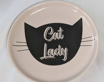 Shimmer Cat Lady Round Ring Trinket Vanity Jewelry Dish by 10 Strawberry Street