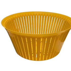 Vintage Yellow Salad Spinner Strainer Insert Plastic Fruit Bowl Basket