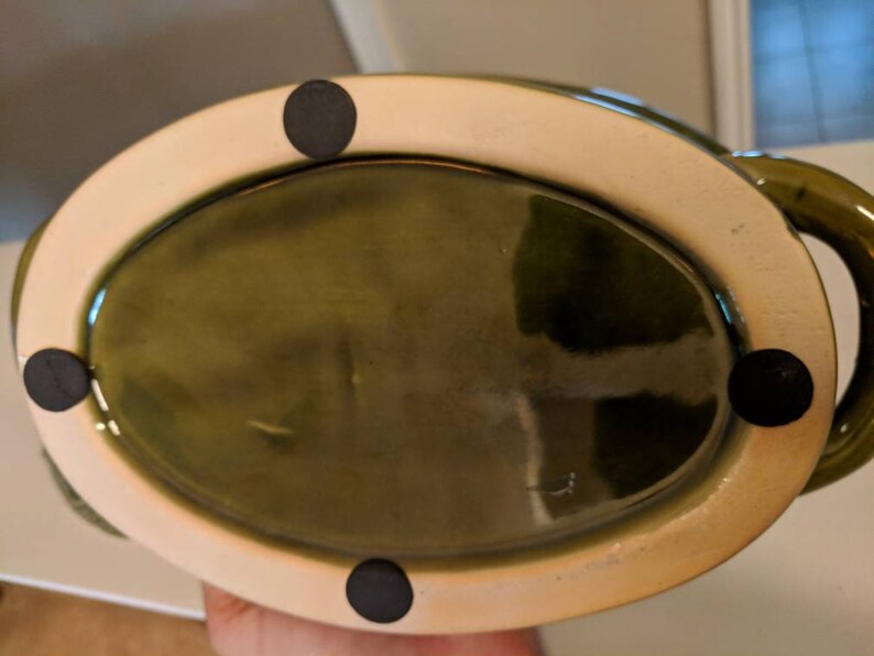 Vintage Green Rabbit Serving Dish