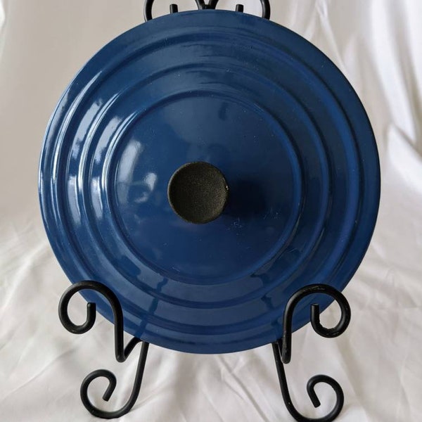 LE CREUSET #20 Blue Enameled Cast Iron  Dutch Oven -Replacement Lid Only *FRANCE