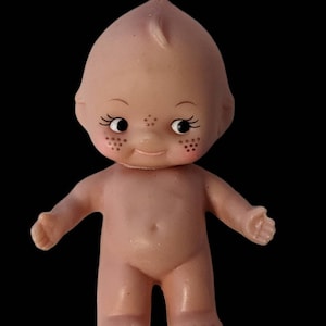 Vintage Kewpie Doll With Freckles Plastic  4&quot;