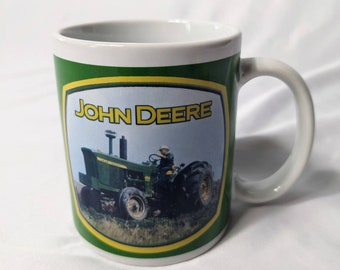 Vintage John Deere Double Sided Ceramic Coffee  Mug Tea Cup Houston Harvest