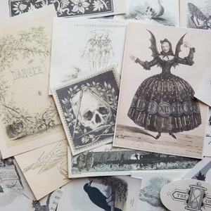 Vintage Witchcraft paper kit, 20 pieces vintage ephemera illustrations witch journal witch scrapbook altar art grimoire witchcraft collage