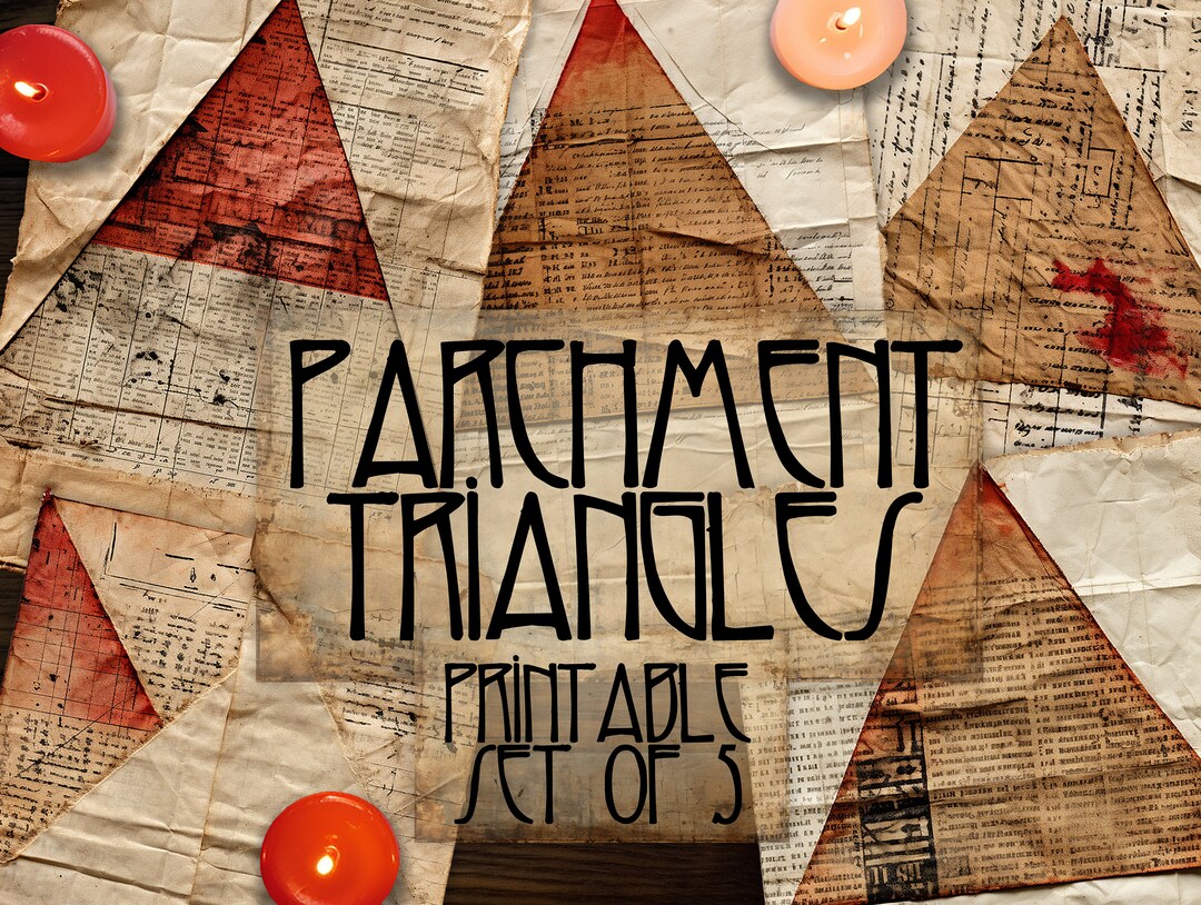 Parchment Triangles Printable Set of 5 Texture Papers for Grimoire Junk