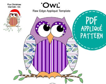 Owl - Downloadable Raw Edge Appliqué Pattern