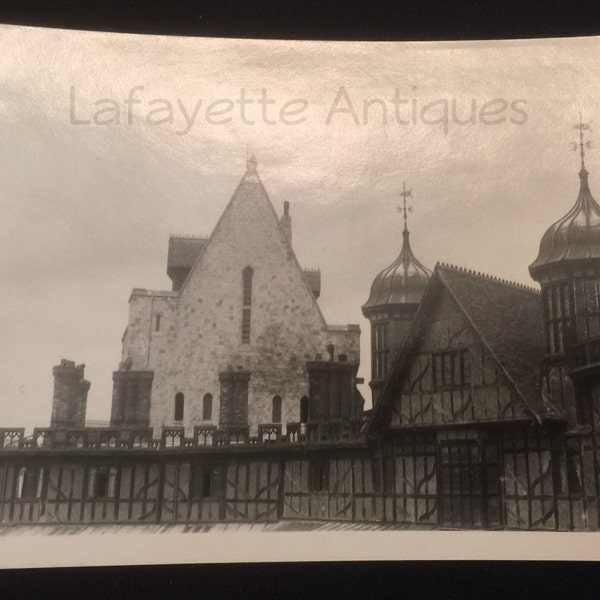 1920s Black and White Photo of Windsor Castle, West Section, Historical Building Photograph, Vintage Ephemera, History Lover Gift