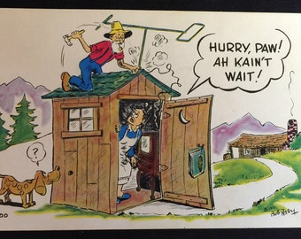 Vintage Humorous Postcard 1950s, Funny Vintage Postcard, Petley Laff Card C-100