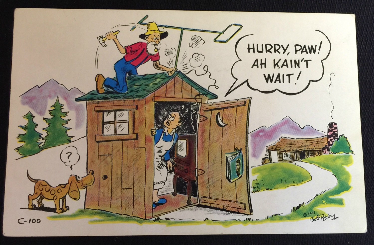 Vintage Humorous Postcard 1950s, Funny Vintage Postcard, Petley Laff