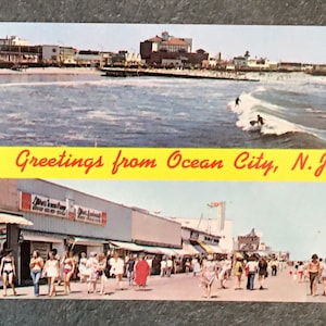 Greetings from Ocean City NJ Vintage Postcard, Shopping on the Boardwalk, Photos by Don Ceppi, Unposted, Postcrossing, Souvenir Ephemera