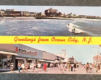 Greetings from Ocean City NJ Vintage Postcard, Shopping on the Boardwalk, Photos by Don Ceppi, Unposted, Postcrossing, Souvenir Ephemera