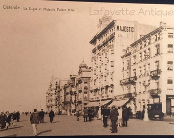 Ostende La Digue et Majestic Palace Hotel Vintage Postcard, Ern Thill, Bruxelles, Serie 13, No 27, Unposted, Postcrossing, Souvenir Ephemera