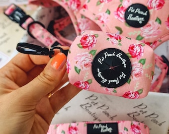Sunday Rose Floral Dog Poo Bag Holder *FREE roll of poo bags