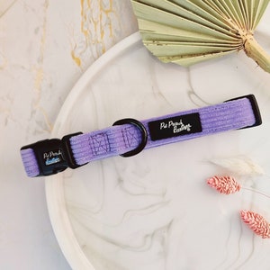 Pastel Purple Cord Adjustable Dog Collar (optional lead) - Size XS - L