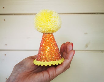 Orange Samba Glitter Party DOG Hat