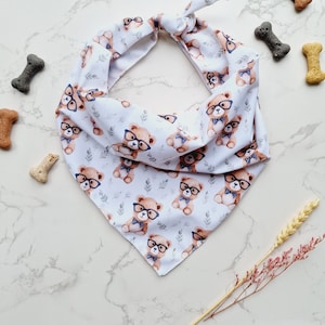 Rusty Bear Dog Bandana - Tie on Scarf style - Handmade in the UK - Free uk postage