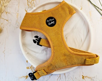 Mustard Yellow Cord Puppy Dog Harness - XS - L