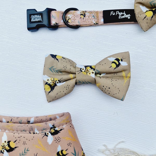 Honey Bumble Bee Dog Bow Tie