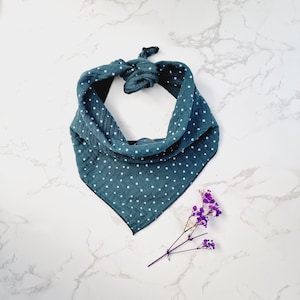 Thistle Green Dots Dog Bandana - Tie on Scarf style - UK made - Handmade in the UK - Free uk postage