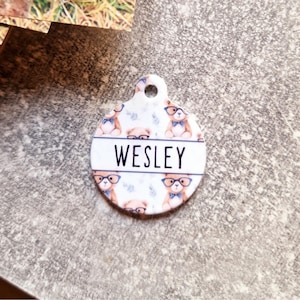 Rusty Bear Dog Tag..Pet ID Tag - Dog Cat Identity Tags - FREE Engraving on the reverse