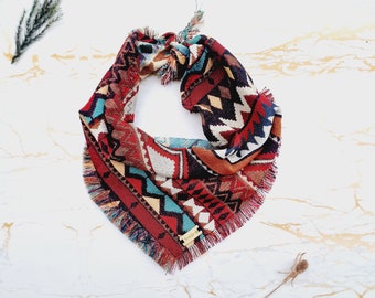 Frayed Red Sunset Peaks Dog Bandana