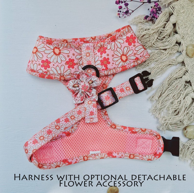 Daisy Chain Floral Puppy Dog Harness optional flower accessory Clearance sale image 6