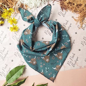 Dino Rawr Puppy or Dog Bandana - Tie on Scarf style - UK made - Handmade in the UK