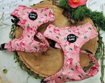Sunday Rose Floral Luxury Puppy Dog Harness - optional Lead/flower accessory (wedding/flowers)