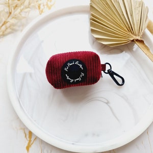 Burgundy Red Cord Dog Poo Bag Holder FREE roll of poo bags image 4