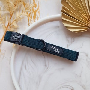 Forest Green Cord Puppy or Adjustable Dog Collar (optional lead) - sizes XS - L