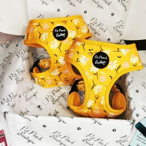 Yellow Sunshine Daisy Dog Harness - XS - L - optional Lead/ flower accessory