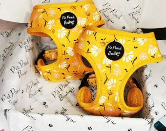 Sunshine Daisy Yellow Puppy Dog Harness - XS - L  - optional flower accessory