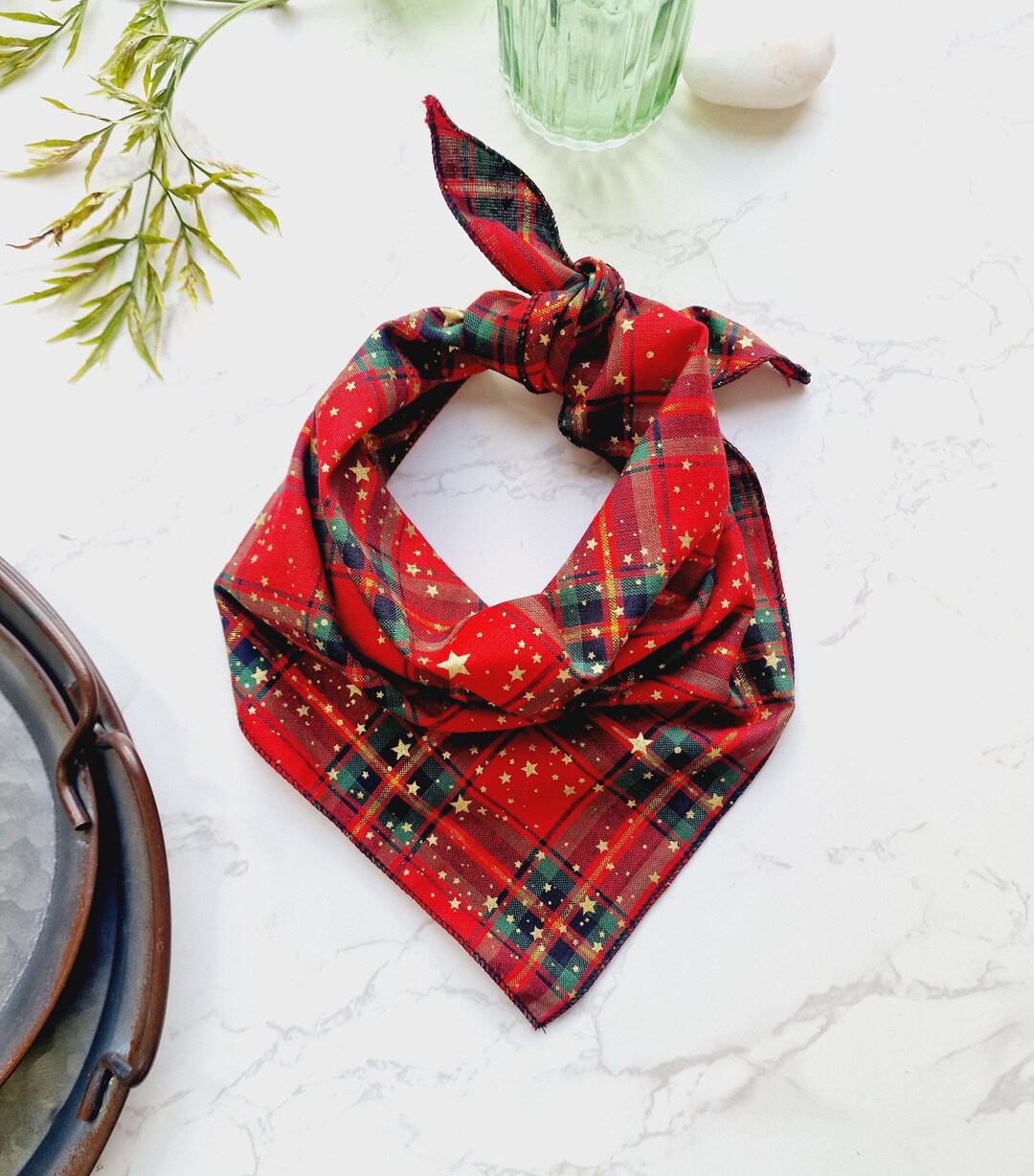 Christmas Tartan Dog Bandana Etsy UK