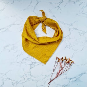 Sunshine Yellow & Gold Dog Bandana - Tie on Scarf style - UK made - Handmade in the UK - Free uk postage