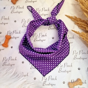 Purple Revival prickig hundbandana: Handgjord bomullsknytning. Storlekar xs, s, m, l, xl