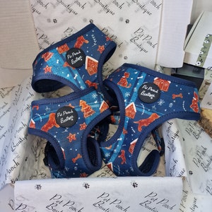 Gingerbread Biscuit Plaid Puppy Dog Harness - XS - L