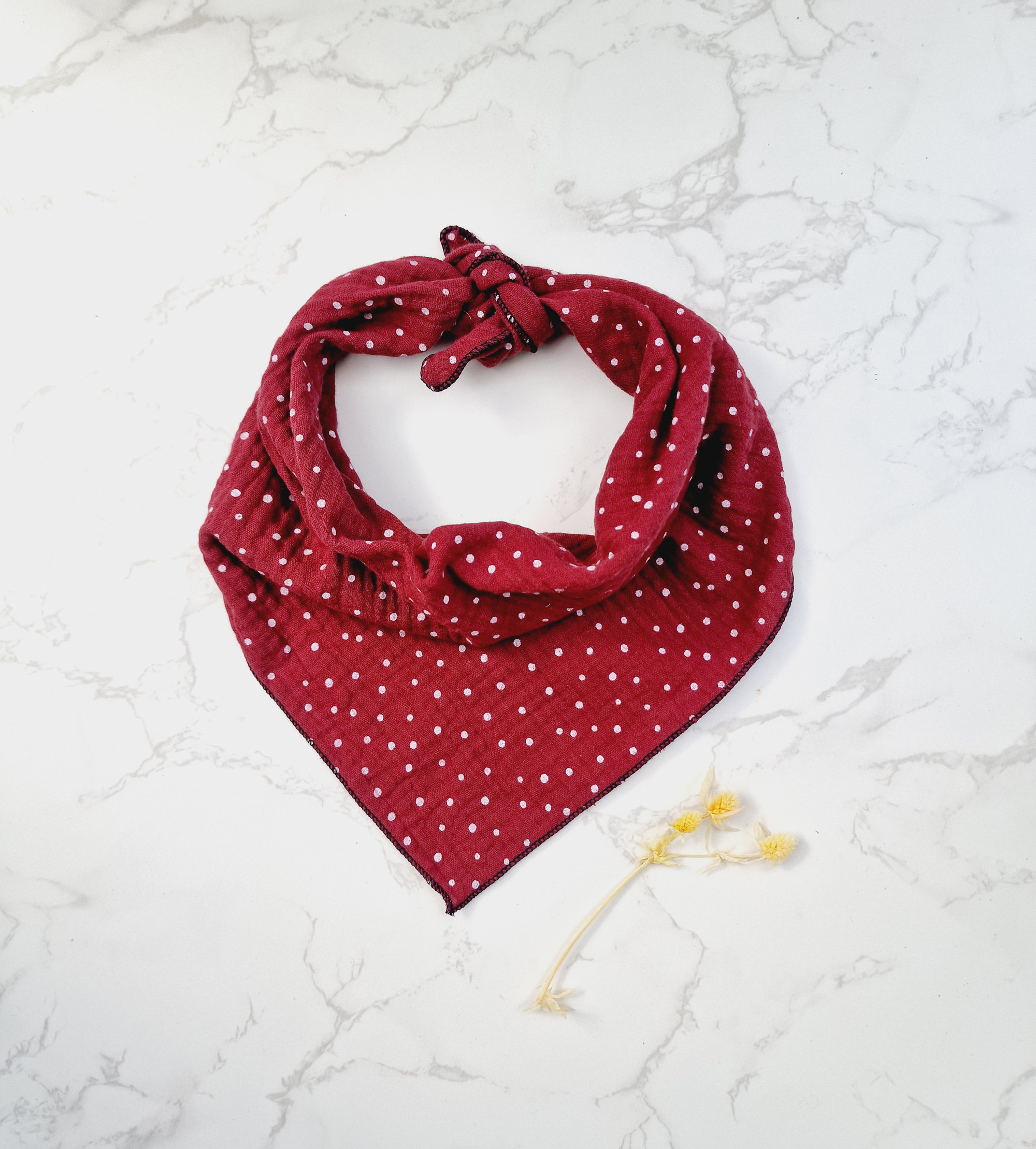 Burgundy dog bandana