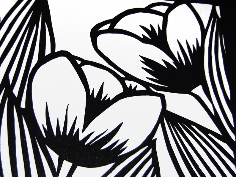 Paper Cutting Art Black And White Flowers Etsy
